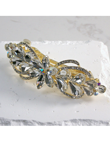 Klamra francuska kwiatek z kryształkami Lolita...