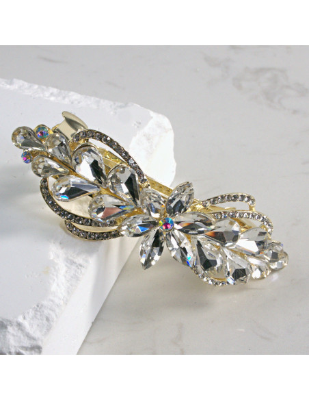 Klamra francuska kwiatek z kryształkami Lolita Akcesoria