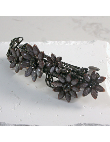 Klamra francuska 5 kwiatków kryształki Lolita...