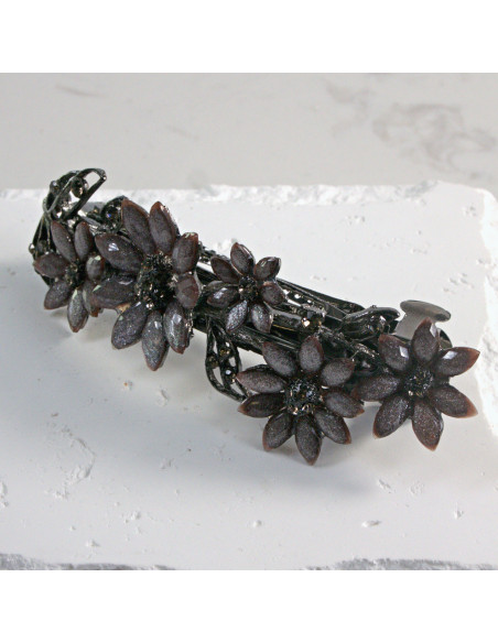 Klamra francuska 5 kwiatków kryształki Lolita Akcesoria