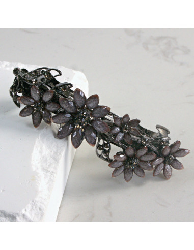 Klamra francuska 5 kwiatków kryształki Lolita...