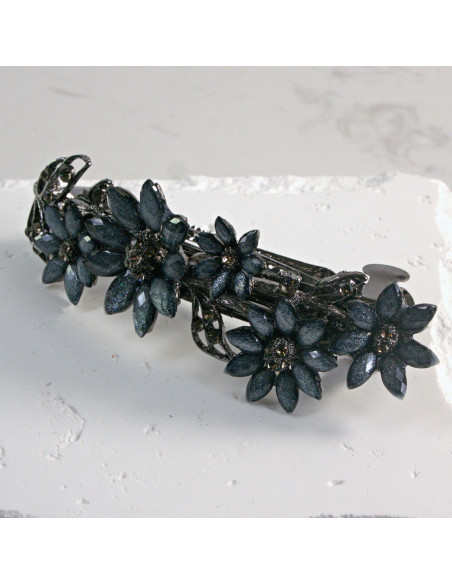 Klamra francuska 5 kwiatków kryształki Lolita Akcesoria