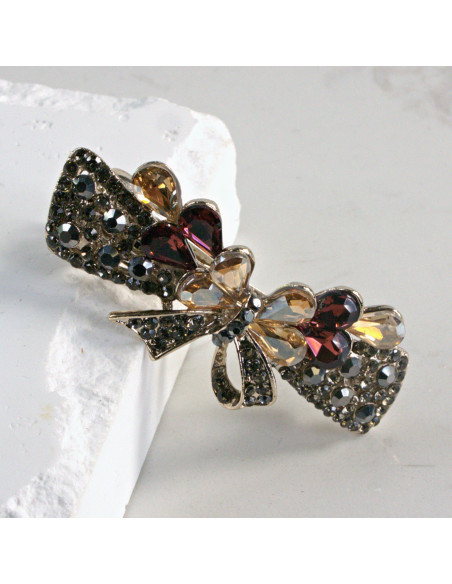 Klamra francuska kokarda z kryształkami Lolita Akcesoria