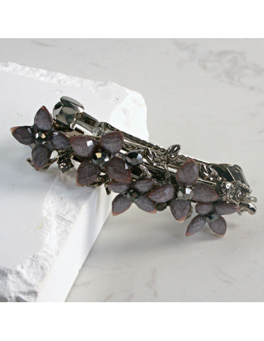 Klamra francuska 5 kwiatków z kryształkami...