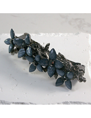 Klamra francuska 5 kwiatków z kryształkami...