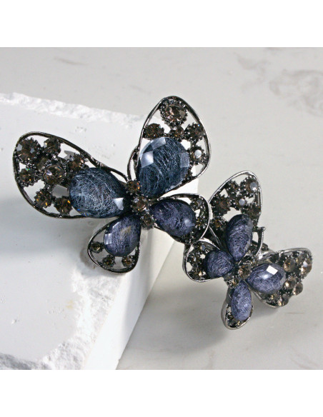 Klamra francuska 2 motyle z kryształkami Lolita Akcesoria