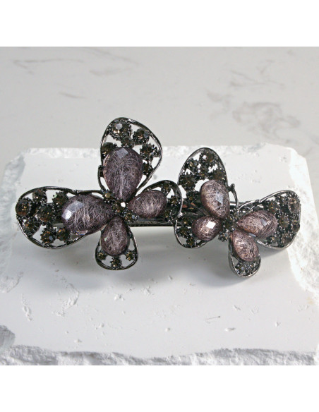 Klamra francuska 2 motyle z kryształkami Lolita Akcesoria