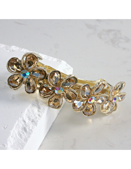 Klamra francuska 4 kwiatki z  z kryształkami Lolita Akcesoria