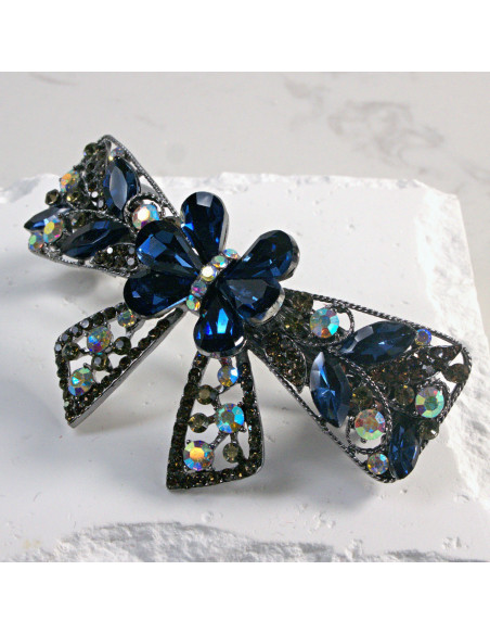 Klamra francuska kokarda z kryształkami i cekinami Lolita Akcesoria