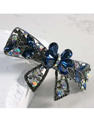 Klamra francuska kokarda z kryształkami i...