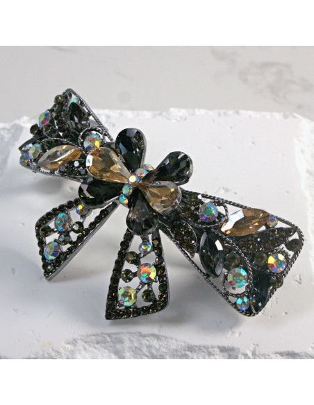 Klamra francuska kokarda z kryształkami i cekinami Lolita Akcesoria