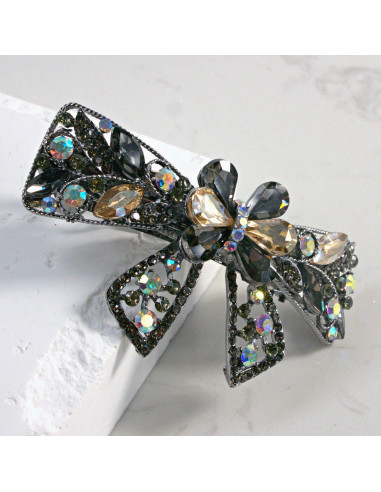 Klamra francuska kokarda z kryształkami i...