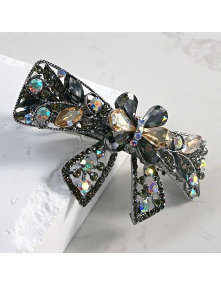 Klamra francuska kokarda z kryształkami i cekinami Lolita Akcesoria