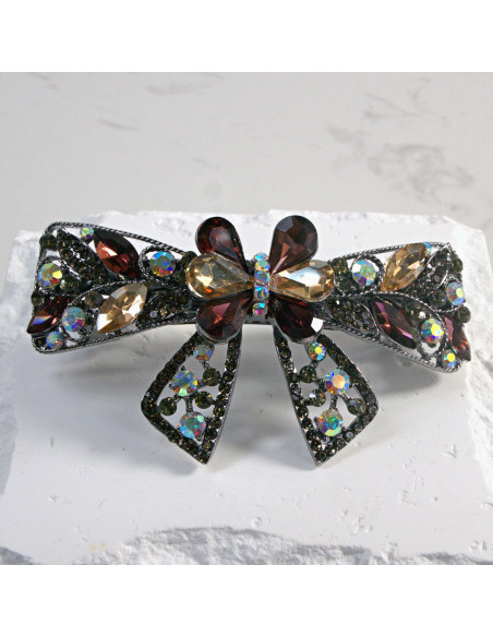 Klamra francuska kokarda z kryształkami i cekinami Lolita Akcesoria