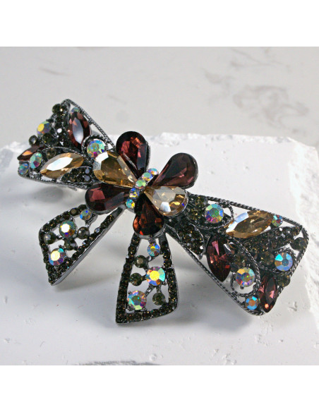 Klamra francuska kokarda z kryształkami i cekinami Lolita Akcesoria