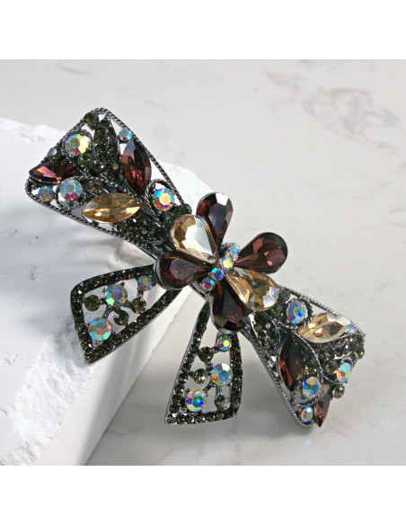 Klamra francuska kokarda z kryształkami i cekinami Lolita Akcesoria