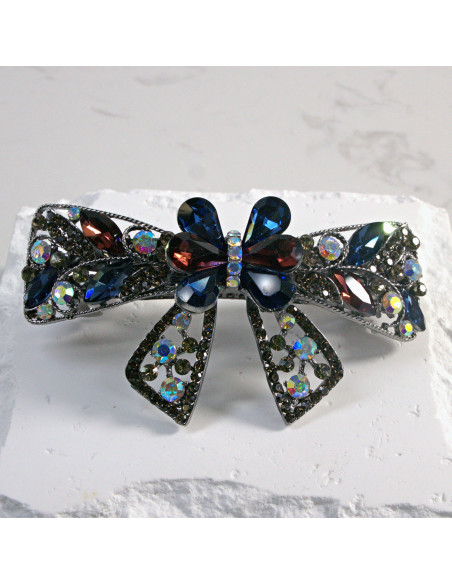 Klamra francuska kokarda z kryształkami i cekinami Lolita Akcesoria