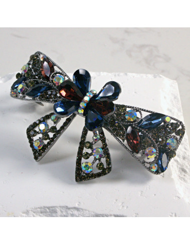 Klamra francuska kokarda z kryształkami i...