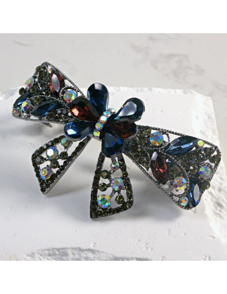 Klamra francuska kokarda z kryształkami i cekinami Lolita Akcesoria