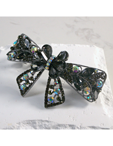 Klamra francuska kokarda z kryształkami i cekinami Lolita Akcesoria