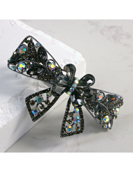 Klamra francuska kokarda z kryształkami i cekinami Lolita Akcesoria