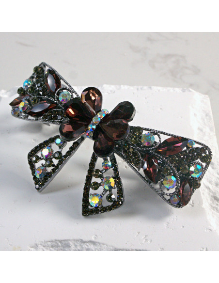 Klamra francuska kokarda z kryształkami i cekinami Lolita Akcesoria