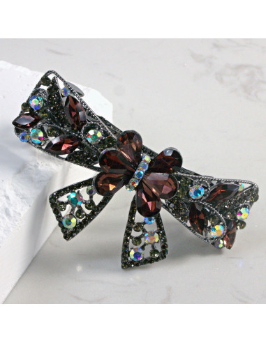 Klamra francuska kokarda z kryształkami i...