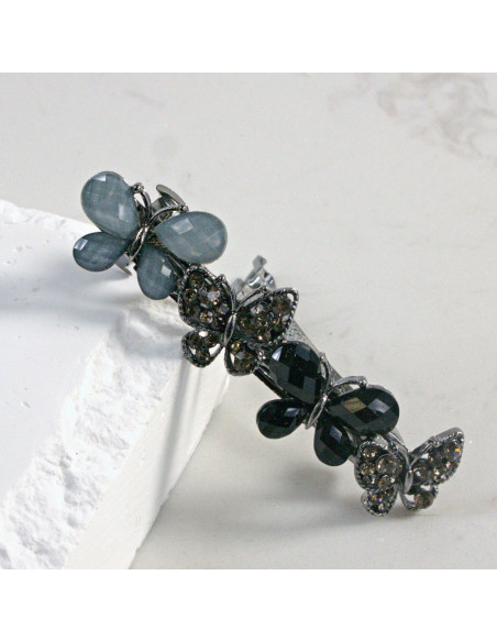 Klamra francuska 4 motylki z kryształkami i cekinami Lolita Akcesoria