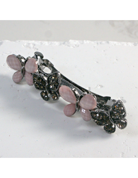 Klamra francuska 4 motylki z kryształkami i cekinami Lolita Akcesoria