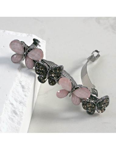 Klamra francuska 4 motylki z kryształkami i...