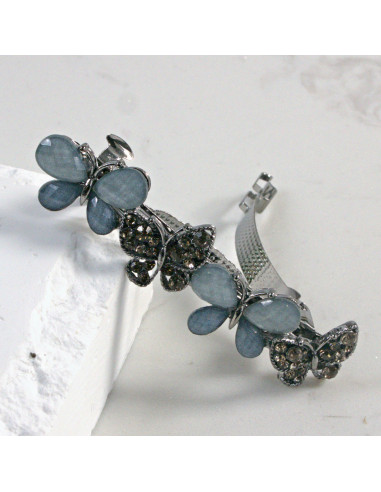 Klamra francuska 4 motylki z kryształkami i...