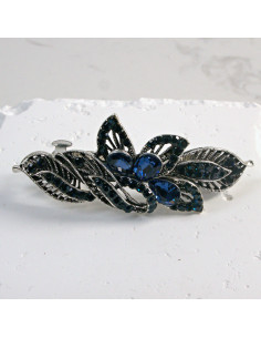 Klamra francuska listek z kryształkami i cekinami Lolita...