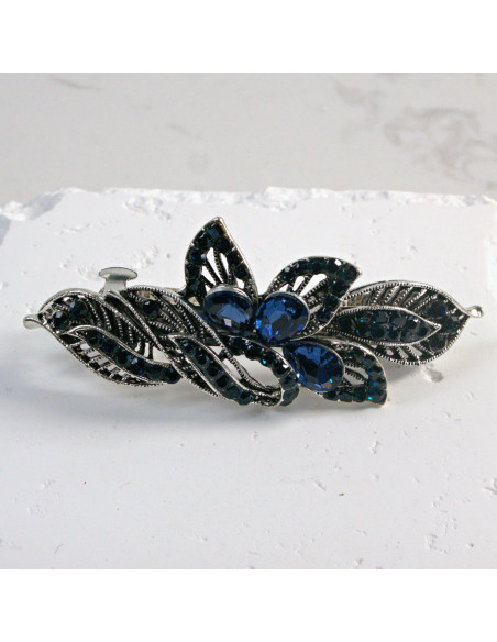 Klamra francuska listek z kryształkami i cekinami Lolita Akcesoria