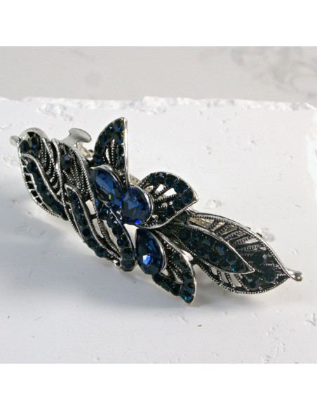 Klamra francuska listek z kryształkami i cekinami Lolita Akcesoria