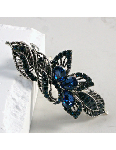 Klamra francuska listek z kryształkami i...