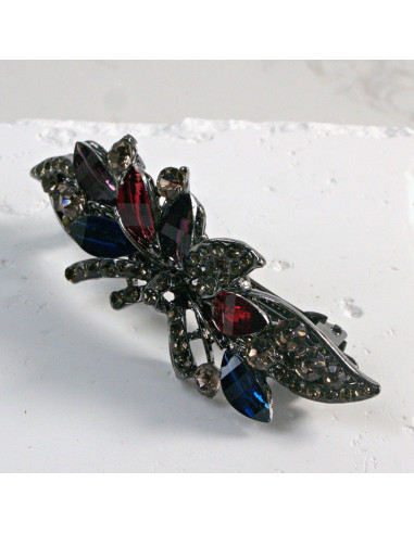 Klamra francuska listek z kryształkami i...