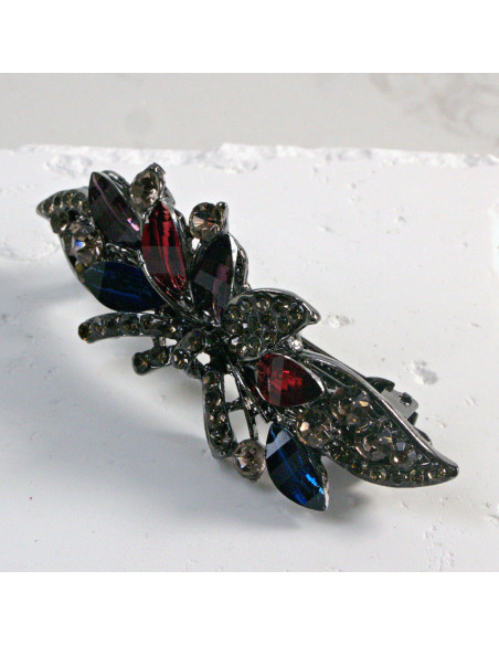 Klamra francuska listek z kryształkami i cekinami Lolita Akcesoria