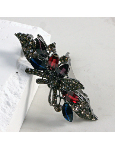 Klamra francuska listek z kryształkami i...