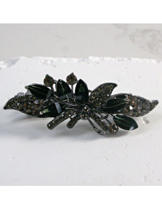 Klamra francuska listek z kryształkami i cekinami Lolita...