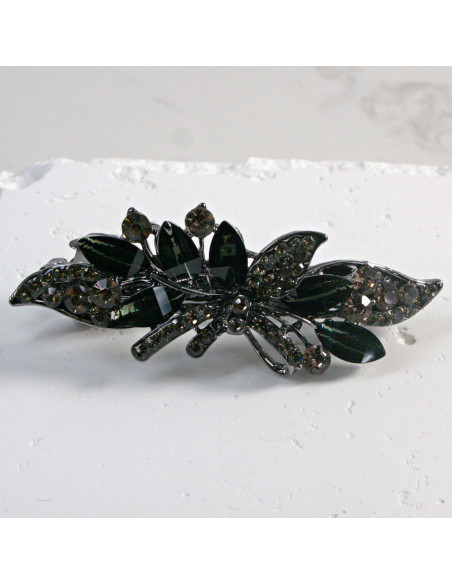 Klamra francuska listek z kryształkami i cekinami Lolita Akcesoria