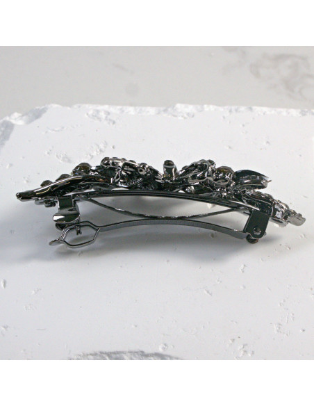 Klamra francuska listek z kryształkami i cekinami Lolita Akcesoria