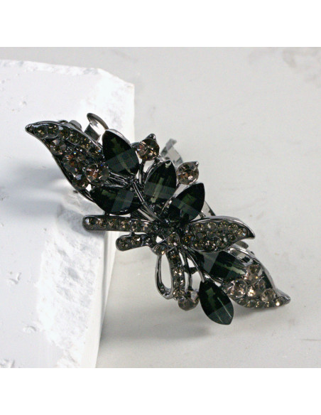 Klamra francuska listek z kryształkami i cekinami Lolita Akcesoria