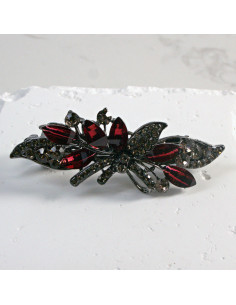 Klamra francuska listek z kryształkami i cekinami Lolita...