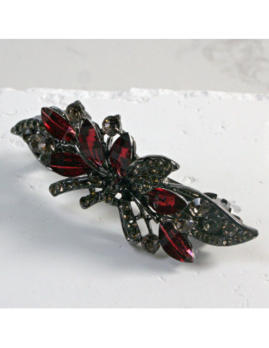 Klamra francuska listek z kryształkami i...