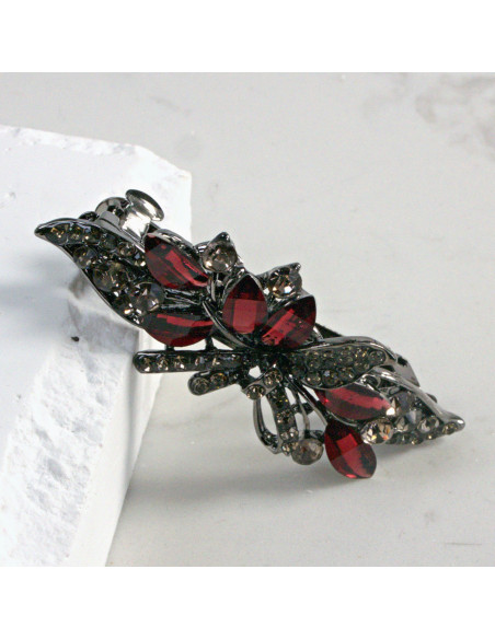 Klamra francuska listek z kryształkami i cekinami Lolita Akcesoria