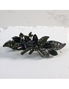 Klamra francuska listek z kryształkami i cekinami Lolita...