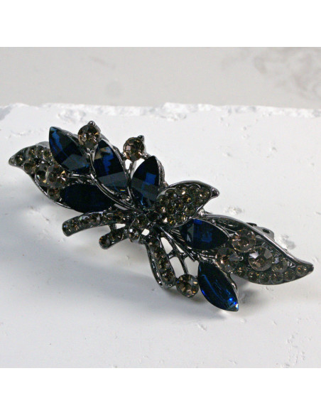 Klamra francuska listek z kryształkami i cekinami Lolita Akcesoria