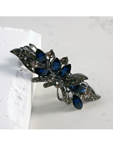 Klamra francuska listek z kryształkami i...