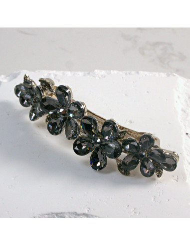 Klamra francuska 4 kwiatki z kryształkami...