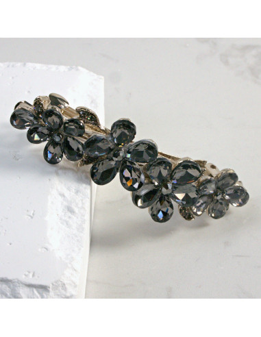 Klamra francuska 4 kwiatki z kryształkami...